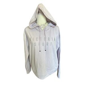 Victoria's Secret Sport Purple Fleece Sweater, Holographic Logo, Women's Medium